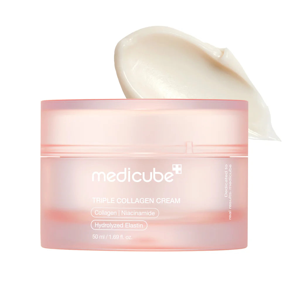 Medicube Triple Collagen Cream - Hydrating & Firming Moisturizer with Hyaluronic Acid, Premium Elastin, Shea Butter