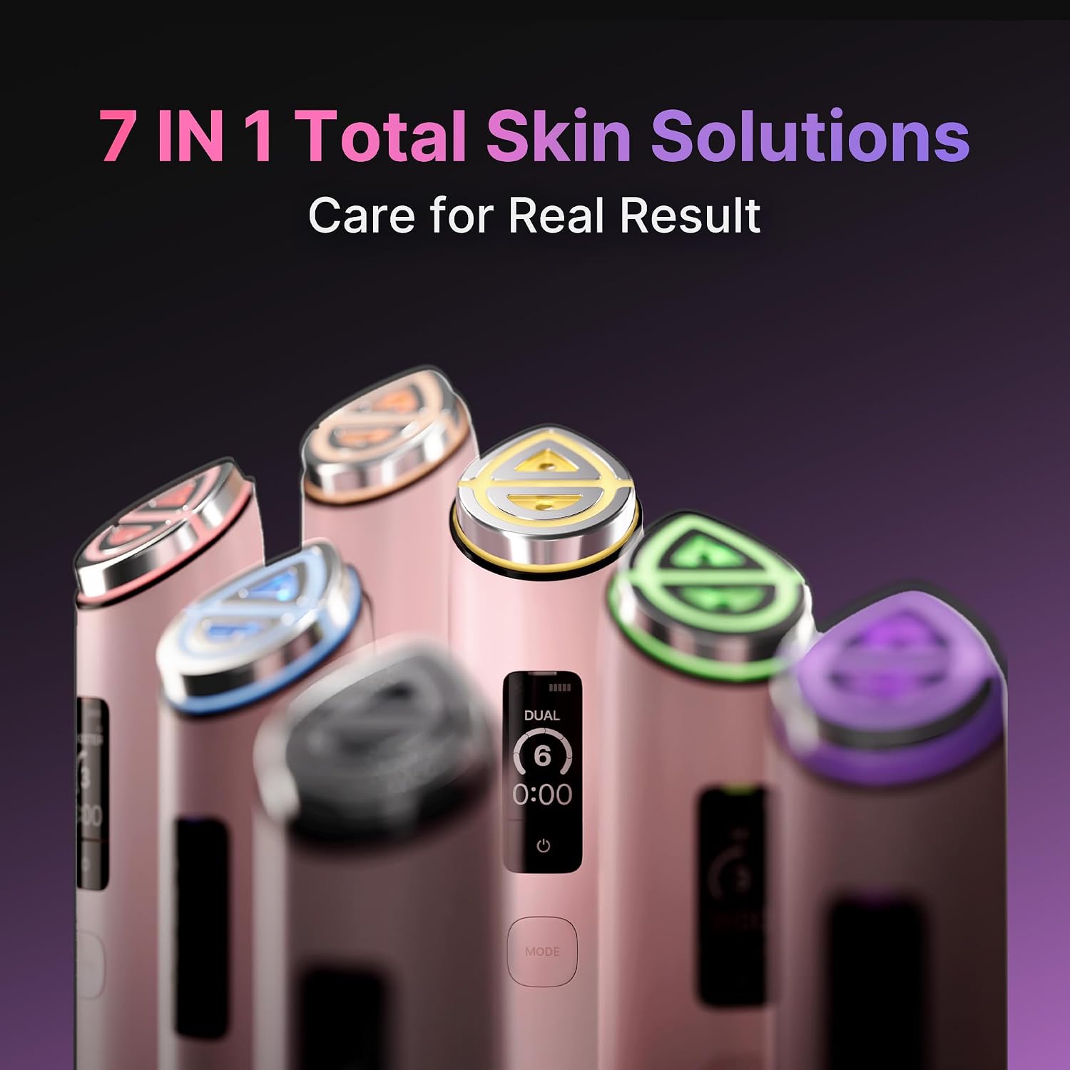 Booster Pro 6-in-1 Korean Glow Facial Device for Glow, Pore Care & Better Absorption (PINK)