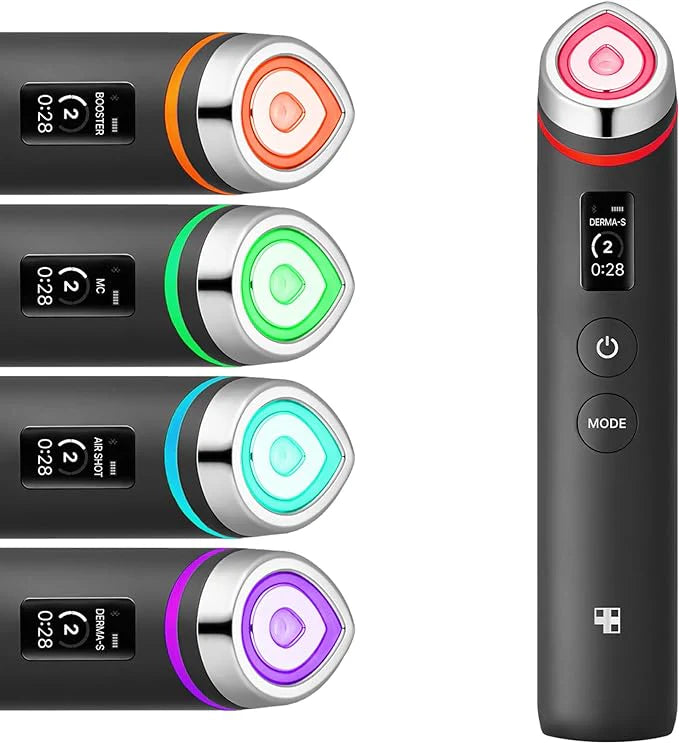 Booster Pro 6-in-1 Korean Glow Facial Device for Glow, Pore Care & Better Absorption (Black)