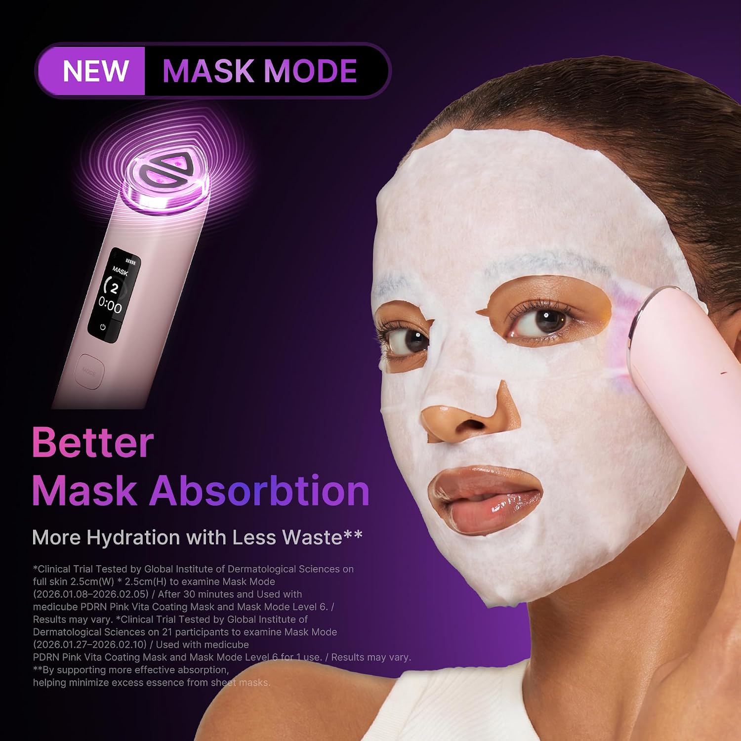 Booster Pro 6-in-1 Korean Glow Facial Device for Glow, Pore Care & Better Absorption (PINK)